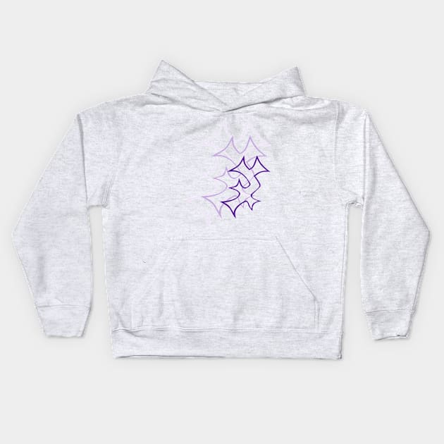 Purple Enochian Symbol "A" (for light backgrounds) Kids Hoodie by FreakorGeek